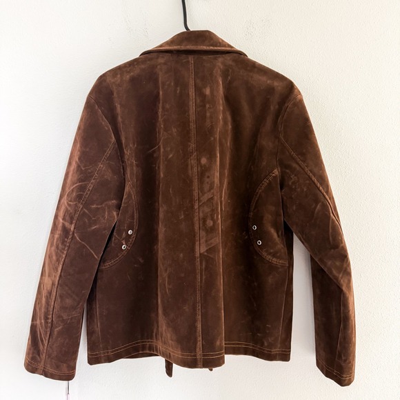 NWT Avec Les Filles Barn Jacket Faux Suede Western 70s Boho Old Money M - Picture 8 of 12